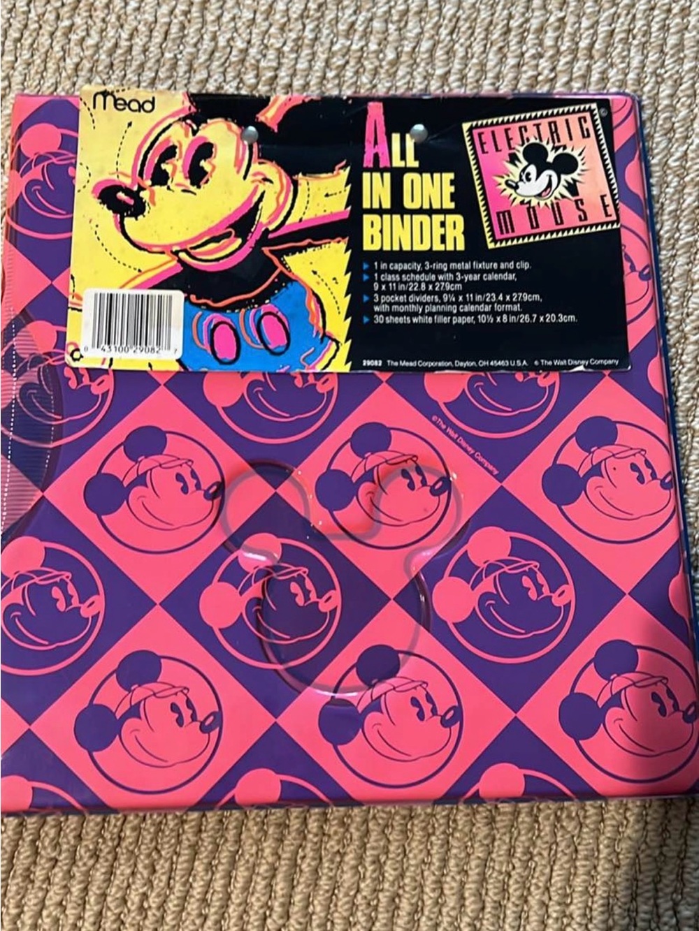 NWT Vintage 1991 Electric Mickey Mouse binder